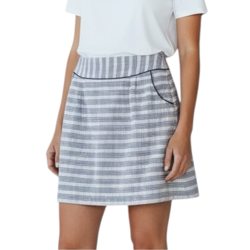 ANTHROPOLOGIE Edme Esyllte Purple & White Striped Mini Skirt Size 6